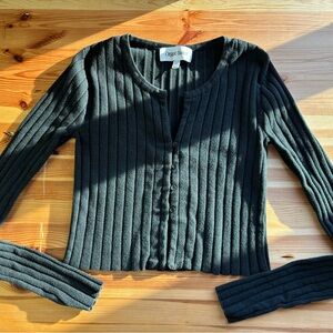 Organic Basics black Ribbed Knit Top